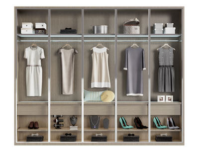 现代开放式衣柜3d模型 现代开放式衣柜