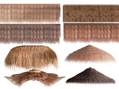 现代茅草棚屋顶 遮阳棚