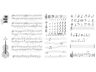 现代五线谱符号 墙饰