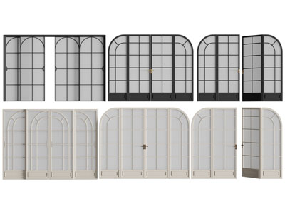 法式玻璃推拉门 平开门