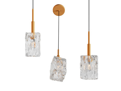 现代不规则方形单头水晶吊灯