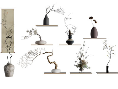 新中式陶艺花瓶花卉