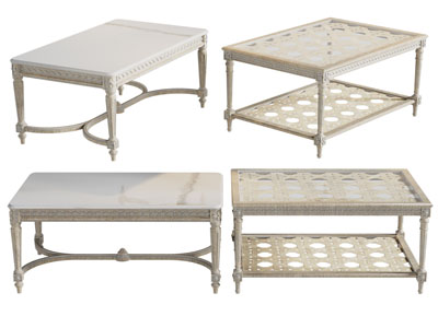 欧式长方形茶几3d模型 欧式长方形茶几