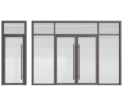 现代玻璃办公大门 平开门
