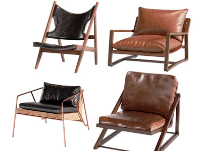 北欧实木边框的休闲椅子