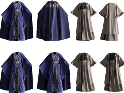 新中式传统服装 裙装 汉服3d模型 新中式传统服装 裙装 汉服