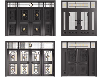 新中式庭院大门 双开门