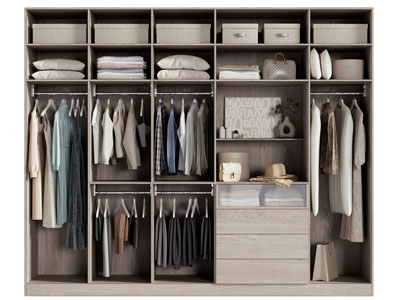现代开放式衣柜3d模型 现代开放式衣柜