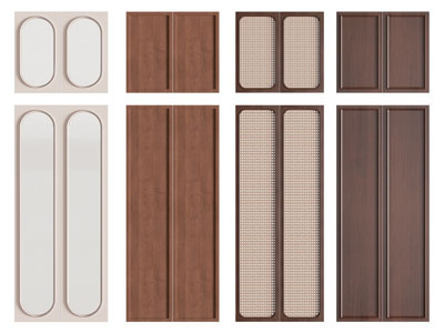 侘寂风衣柜 柜门3d模型 侘寂风衣柜 柜门