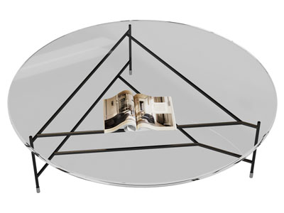 现代圆形玻璃茶几3d模型 现代圆形玻璃茶几