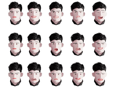 现代不同表情的人脸