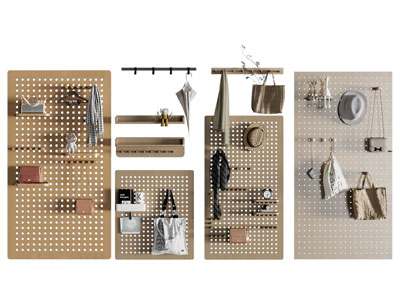 现代玄关洞洞眼墙饰收纳架