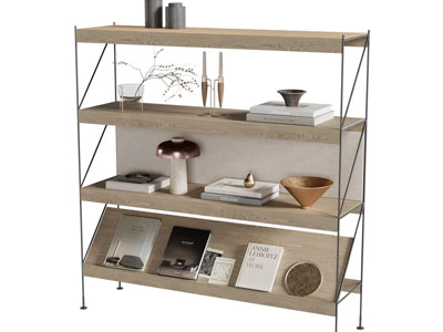 现代开放式实木装饰柜 书架