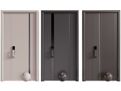 现代子母入户平开门