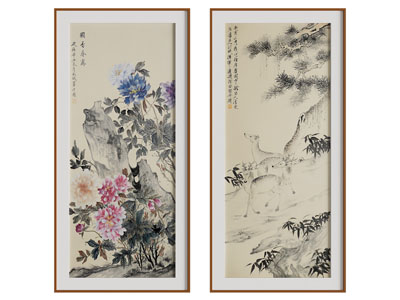 新中式装饰挂画3d模型 新中式装饰挂画