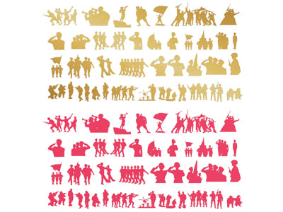 现代军人剪影 墙饰