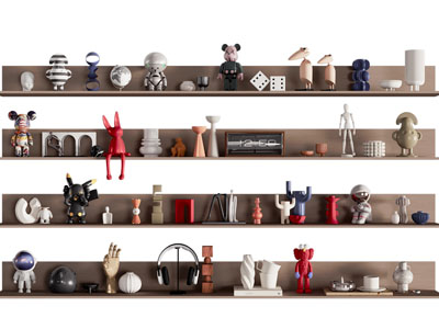 现代陶瓷雕塑雕刻摆件组合3d模型 现代陶瓷雕塑雕刻摆件组合