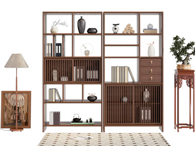新中式实木装饰柜 博古架
