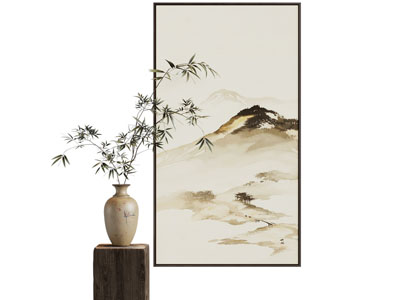 新中式装饰挂画3d模型 新中式装饰挂画