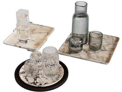 现代托盘玻璃茶具杯子