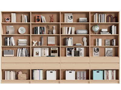 现代实木装饰书柜