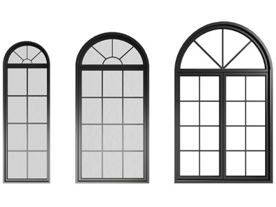 法式拱形平开窗户