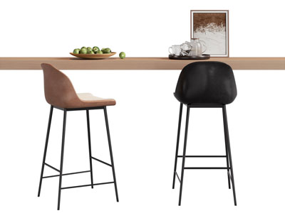 现代吧台吧椅 茶具杯子