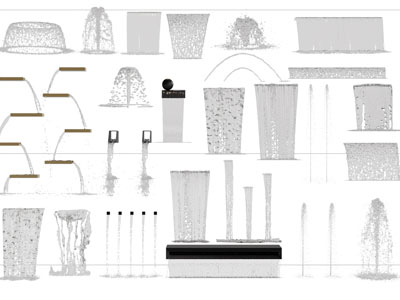 现代瀑布 水景 喷泉
