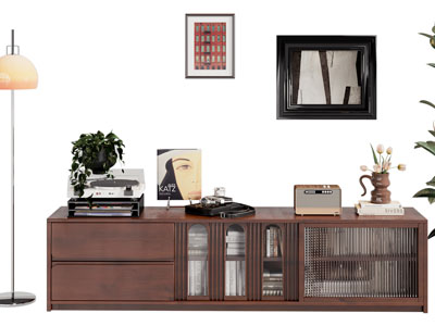 中古风实木电视柜