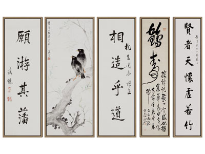 新中式装饰书法字画挂画3d模型 新中式装饰书法字画挂画