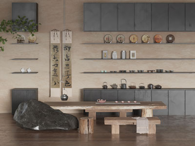 侘寂风茶桌椅组合