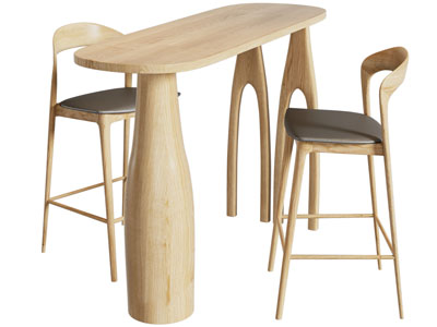 现代实木吧台吧椅