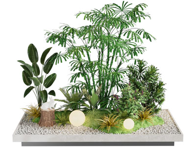 现代花坛花草景观园艺小品