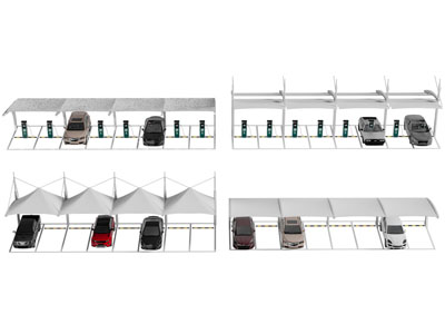 现代停车场 可充电的停车棚