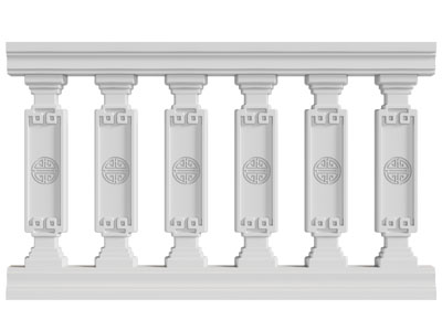 新中式石雕栏杆 护栏 围栏3d模型 新中式石雕栏杆 护栏 围栏