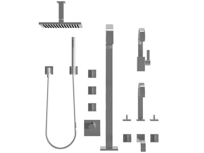 现代金属淋浴花洒 水龙头