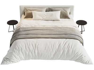 现代布艺双人床