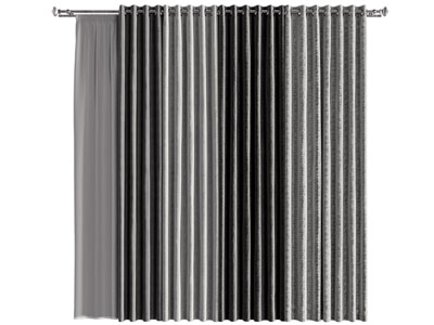 现代布艺窗帘窗纱3d模型 现代布艺窗帘窗纱