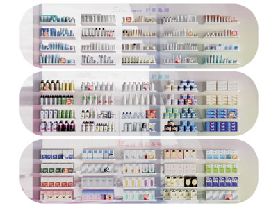 现代化妆品展柜 货架3d模型 现代化妆品展柜 货架