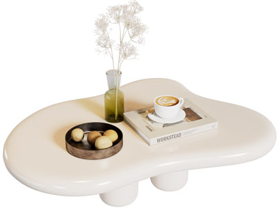 侘寂风异形茶几 摆件组合3d模型 侘寂风异形茶几 摆件组合