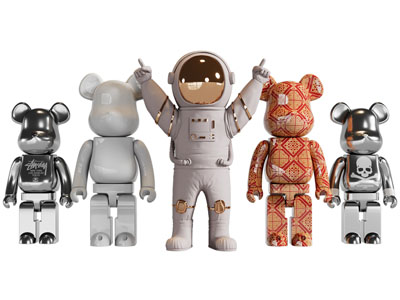 现代暴力熊 宇航员雕塑雕刻摆件组合3d模型 现代暴力熊 宇航员雕塑雕刻摆件组合