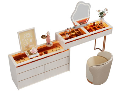 现代玻璃台面的化妆 梳妆台