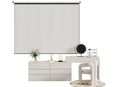 现代化妆 梳妆台 投影幕布