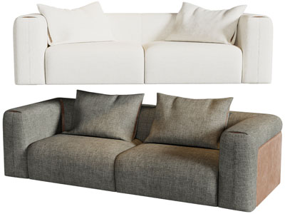 现代布艺双人床