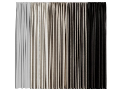 现代窗帘窗纱3d模型 现代窗帘窗纱