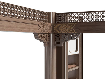 新中式雕花实木角线 线条