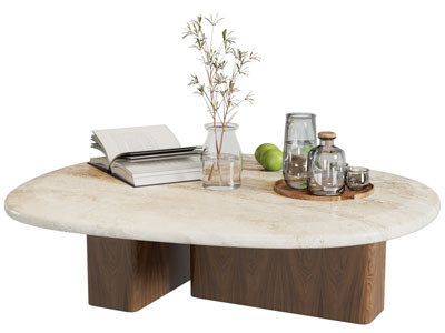 侘寂风圆形茶几3d模型 侘寂风圆形茶几