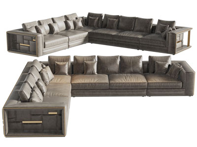 现代转角多人沙发