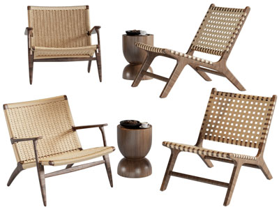 侘寂风休闲椅子 边几