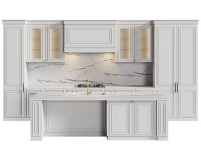 简欧实木整体橱柜 厨房中岛台